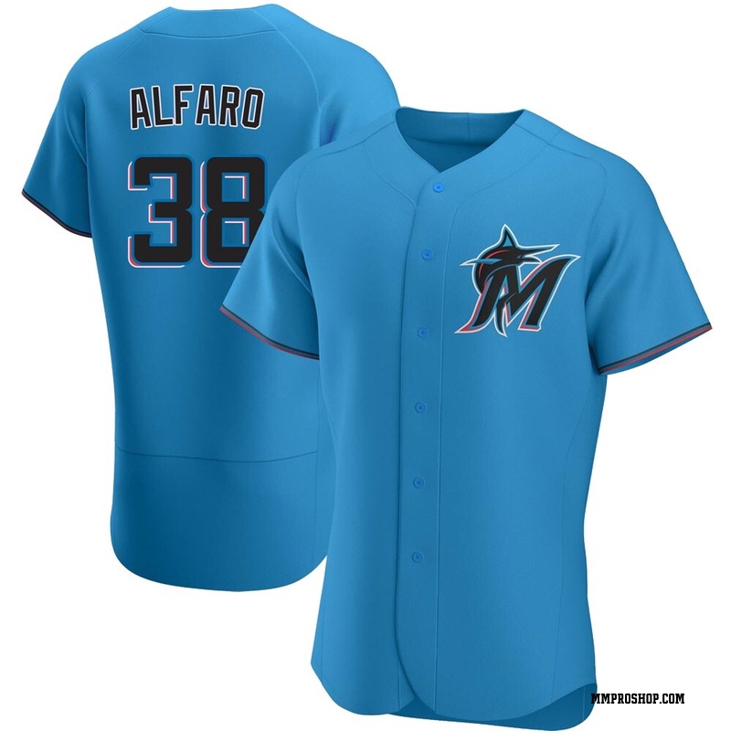 Authentic Jorge Alfaro Mens Miami Marlins Blue Alternate Jersey 